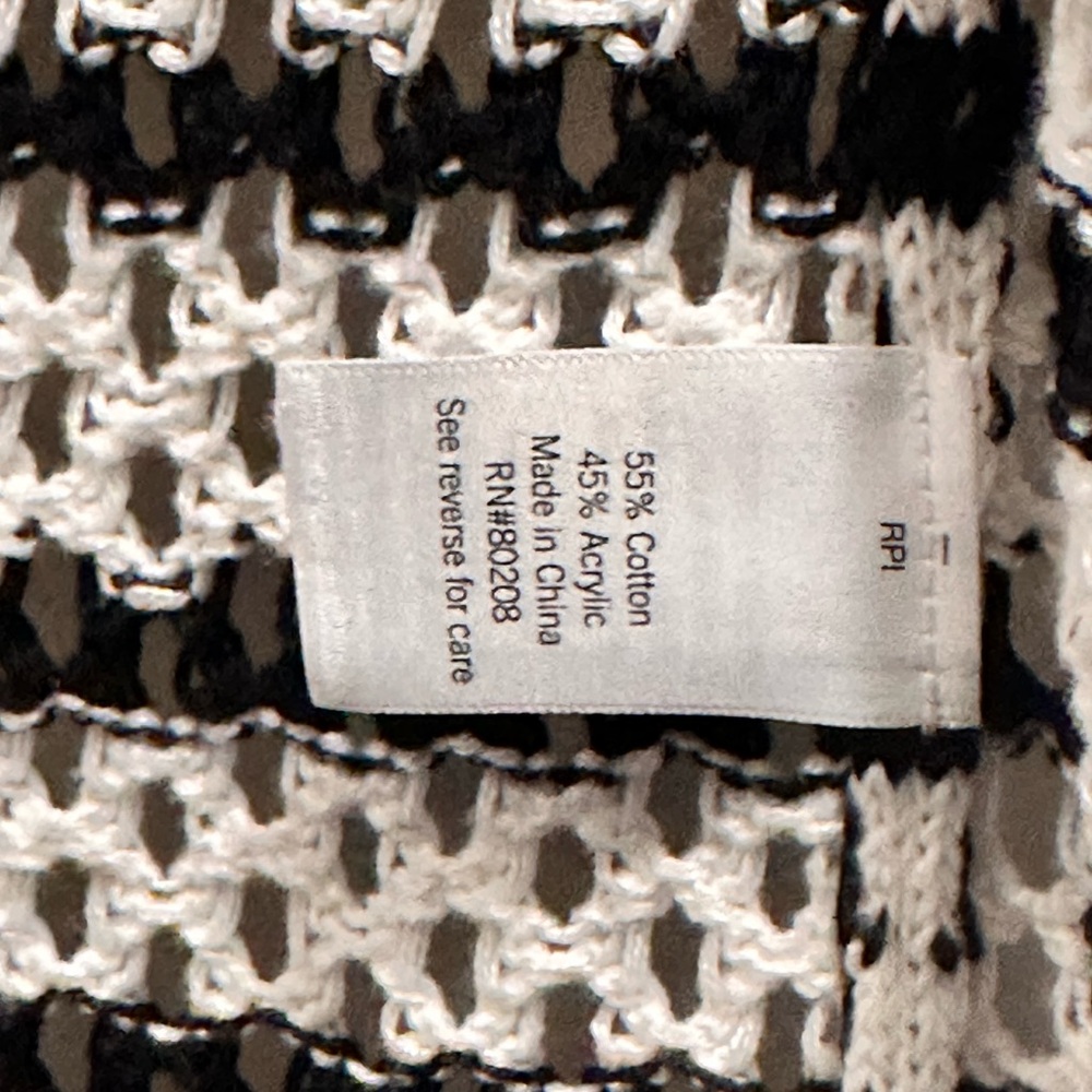 Nine West Striped Black and White Women's Sweater - Picture 6 of 6